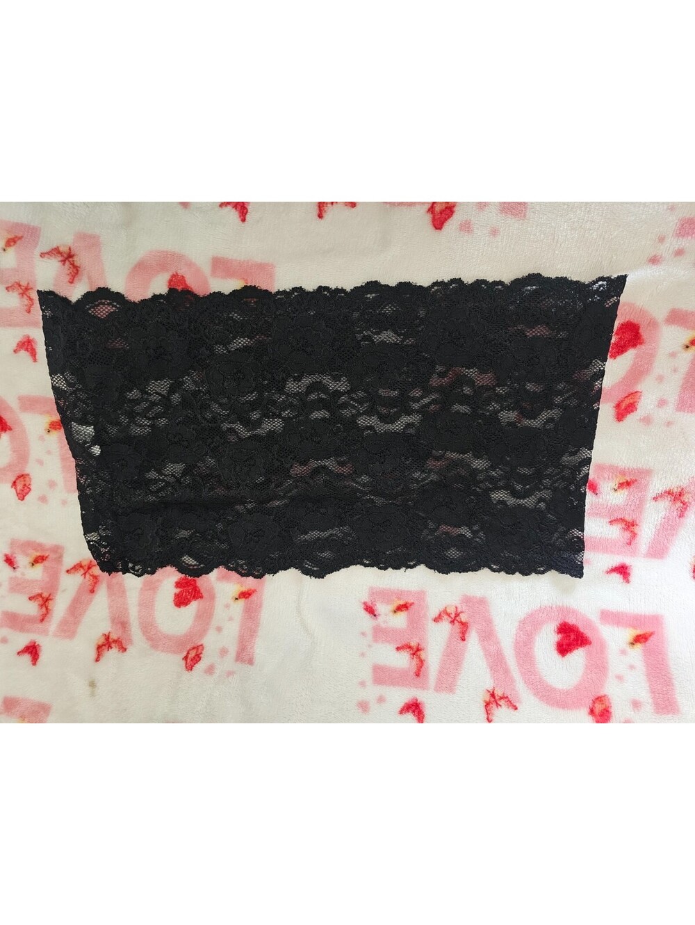 New Lace Tube Top Bandeau Crop Stretch Strapless Bra ONE SIZE Floral Black Sexy